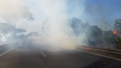 INCENDIO SULLA SS148 PONTINA