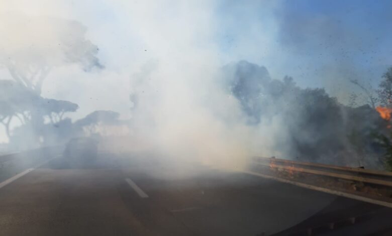 INCENDIO SULLA SS148 PONTINA