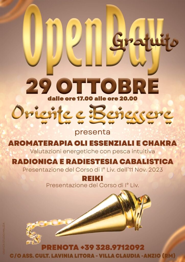 openday gratuito anzio radiestesia aromaterapia reiki