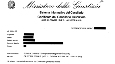 Certificato del Casellario Giudiziale