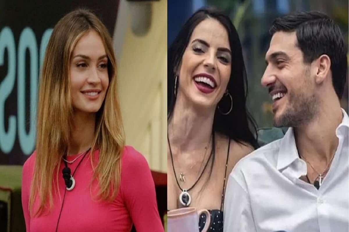 helena prestes, shaila gatta e lorenzo spolverato sorridenti