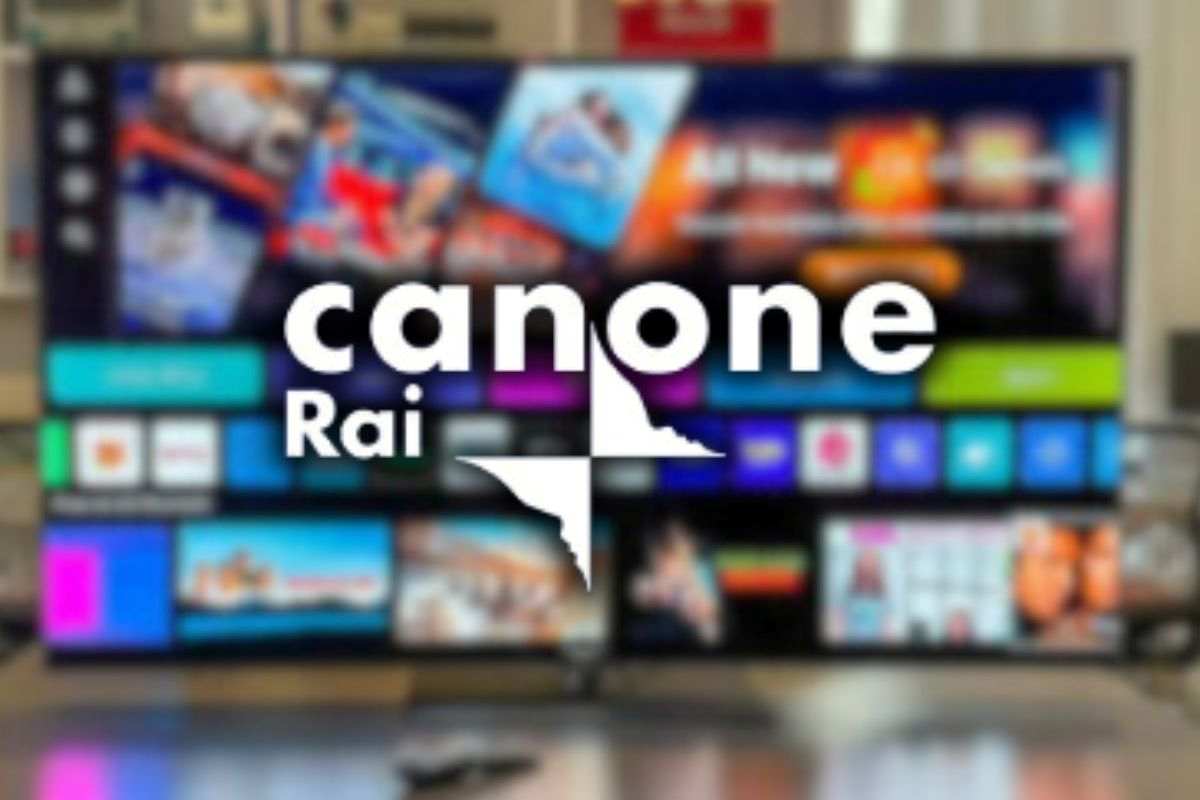 Canone Rai con dietro una palinsesto televisivo